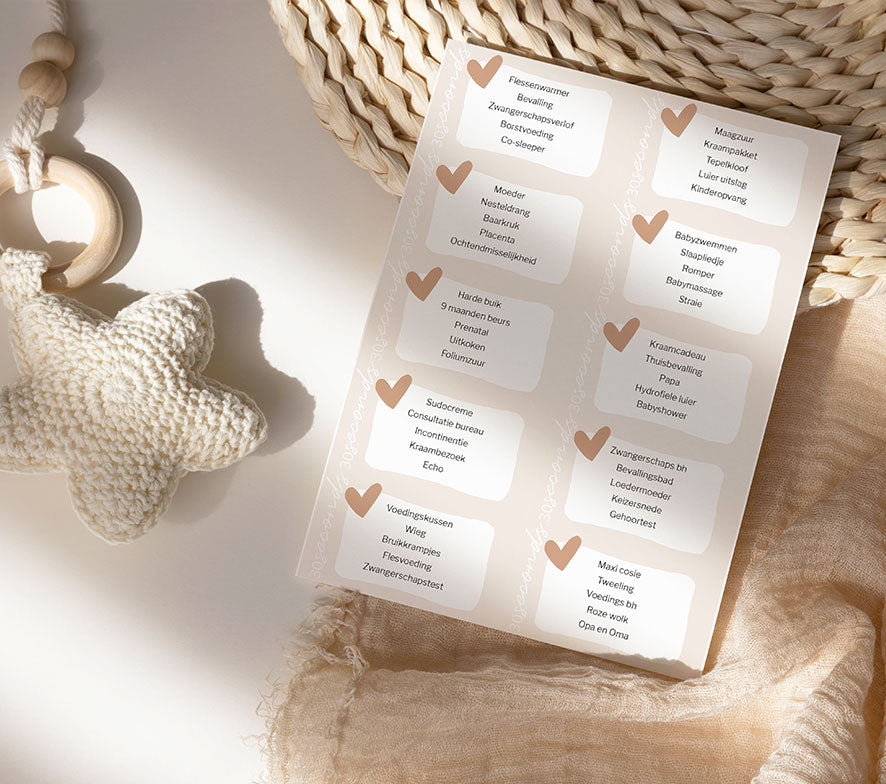 Babyshower spel 30 seconds | Printable – NynkeOntwerpt