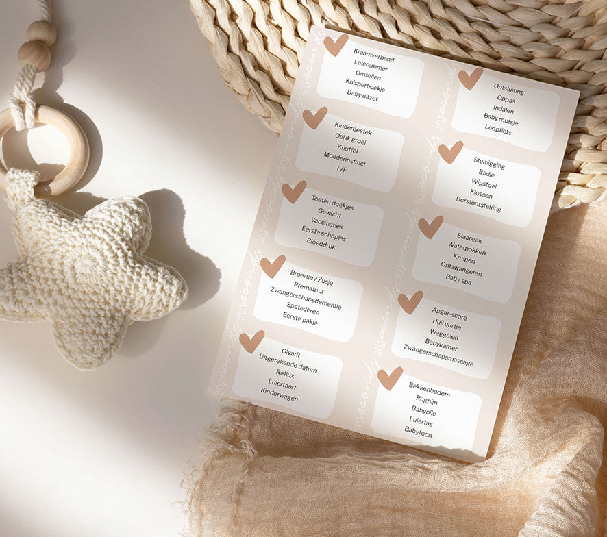 Babyshower spel 30 seconds | Printable