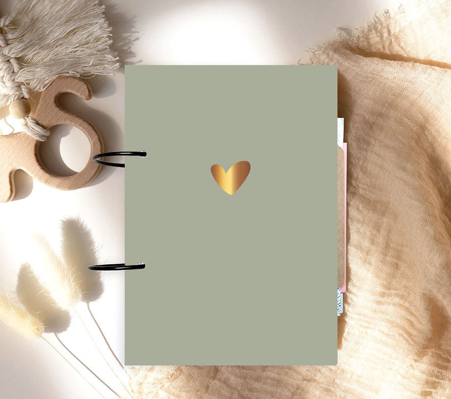 Bewaarbundel | Geboortekaartjes | Hartje | Met goudfolie