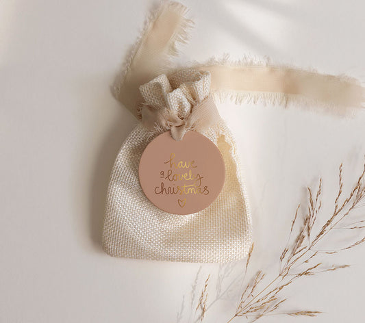 Cadeaulabel | Met goudfolie | Lovely christmas