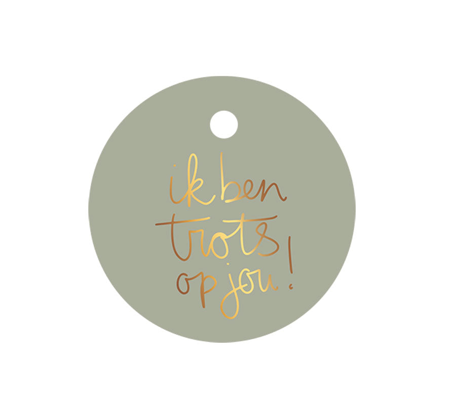 Cadeaulabel | Met goudfolie | Ik ben trots op jou