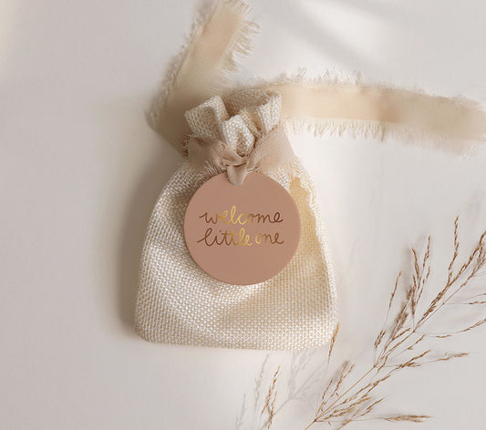 Cadeaulabel | Met goudfolie | Welcome little one