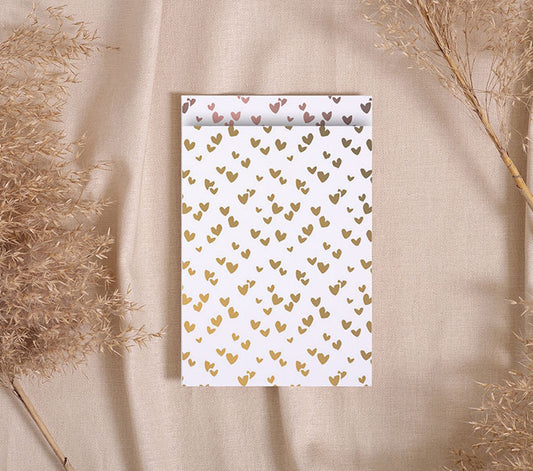 Kadozakjes Hartjes Gold | 12x19cm | 5 stuks