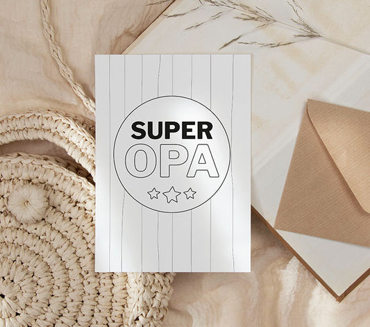 Inkleurkaart | Super opa