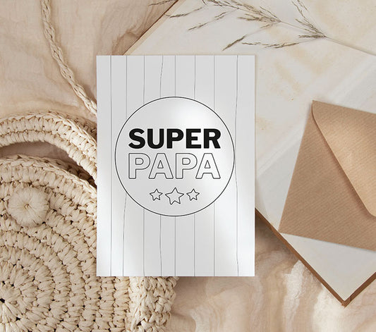 Inkleurkaart | Super papa