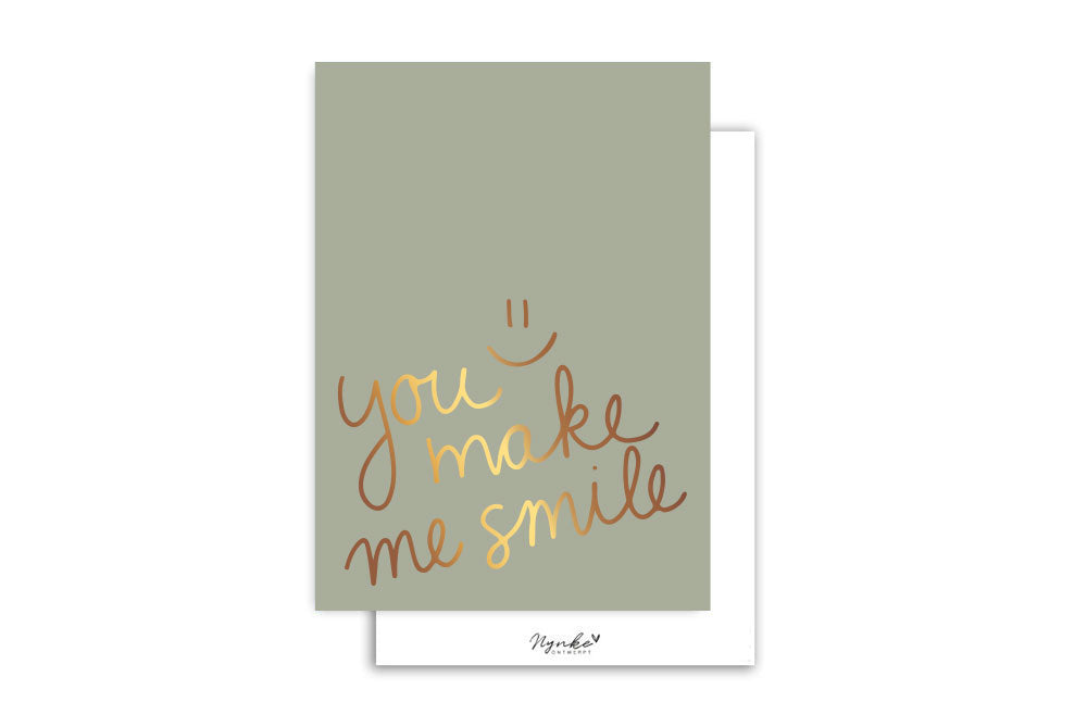 Kaart | Met Goudfolie | Smile