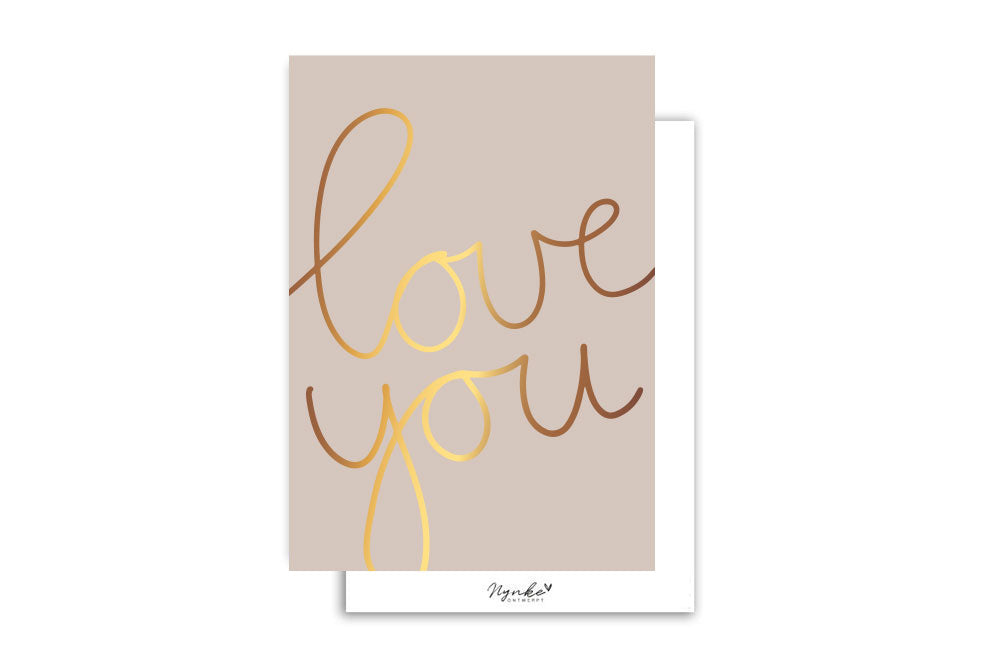 Kaart | Met goudfolie | Love you