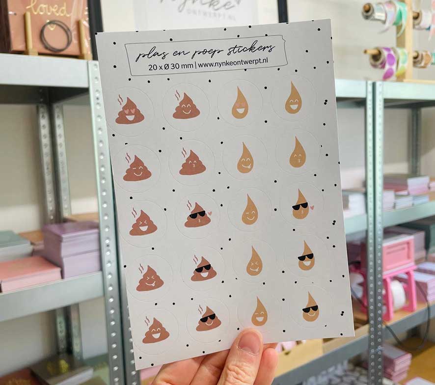 Oepsie Stickervel A5 | Zindelijkheid | Plassie en poepie | 20 stuks