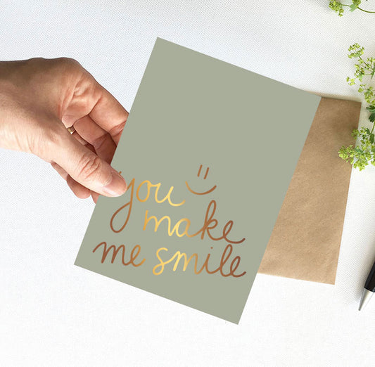 Kaart | Met Goudfolie | Smile