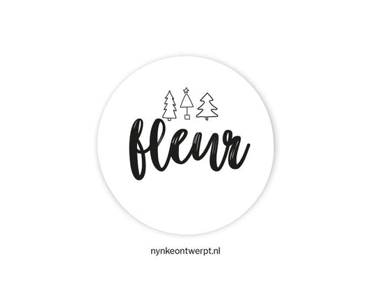 Kerst sticker met naam | Sierlijk | 10 stuks