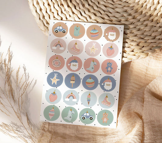 Stickervel A5 | Aftel kerst | 24 stuks