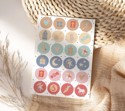Stickervel A5 | Aftel sint | 24 stuks