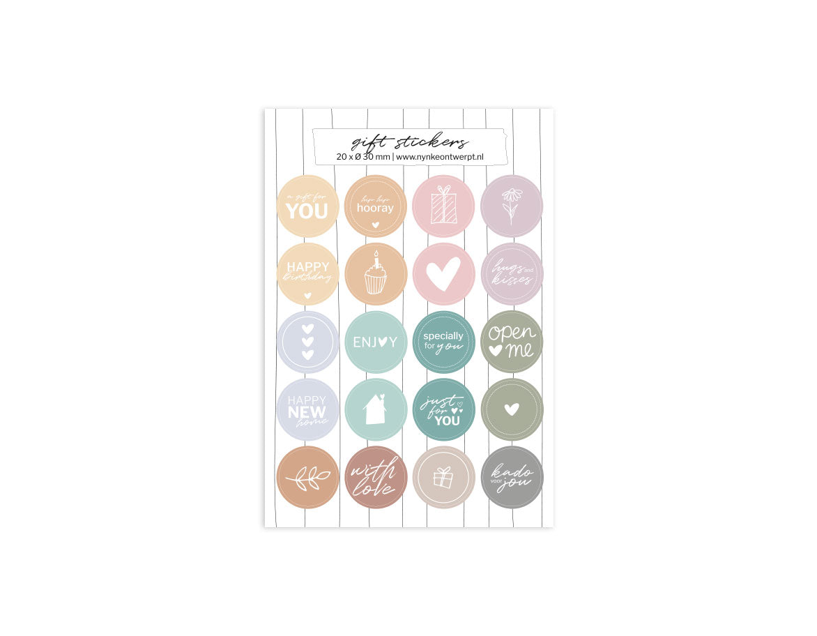 Stickervel A5 | Gift - Kleur | 20 stuks