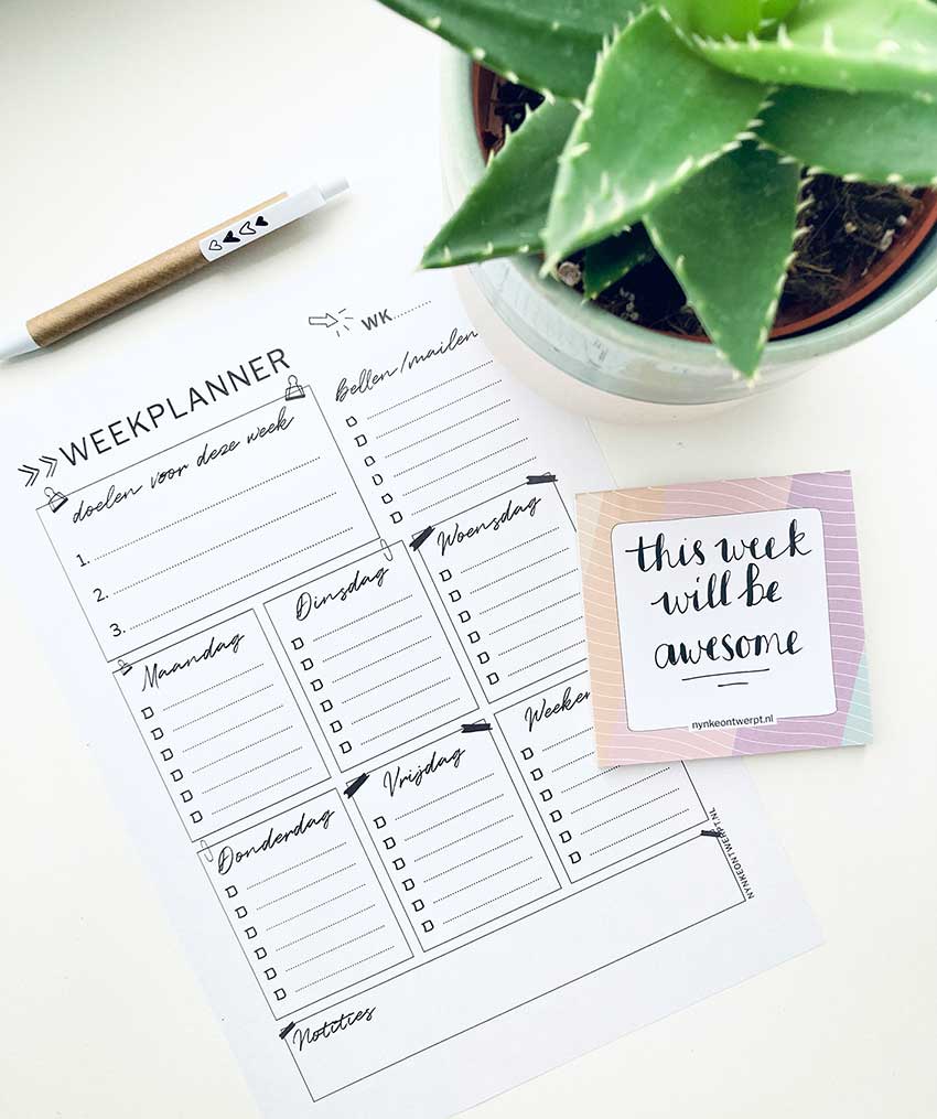 Weekplanner Printable | Back to work