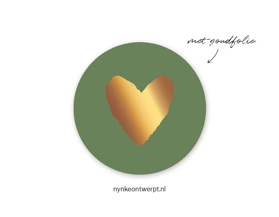 Sticker | Groen hart | 10 stuks