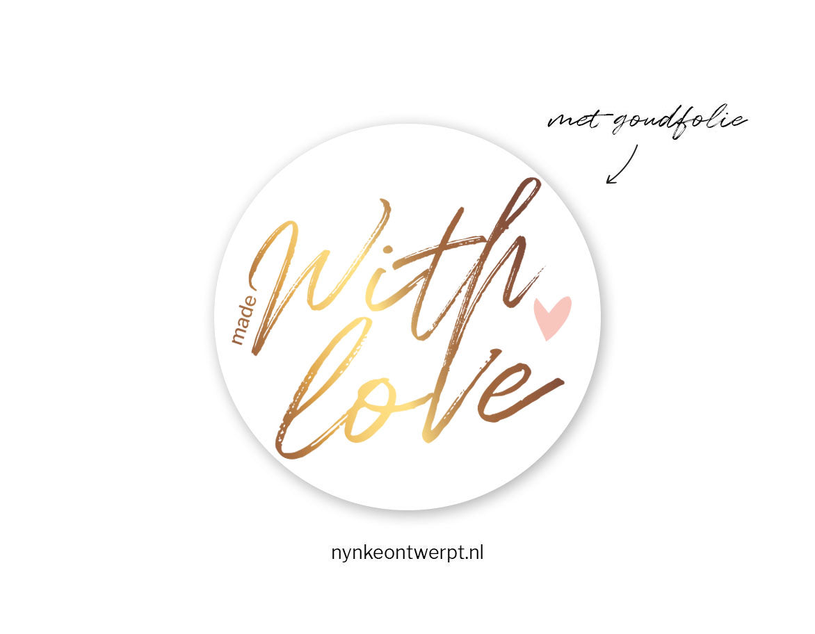 Sticker | Made with love | 10 stuks