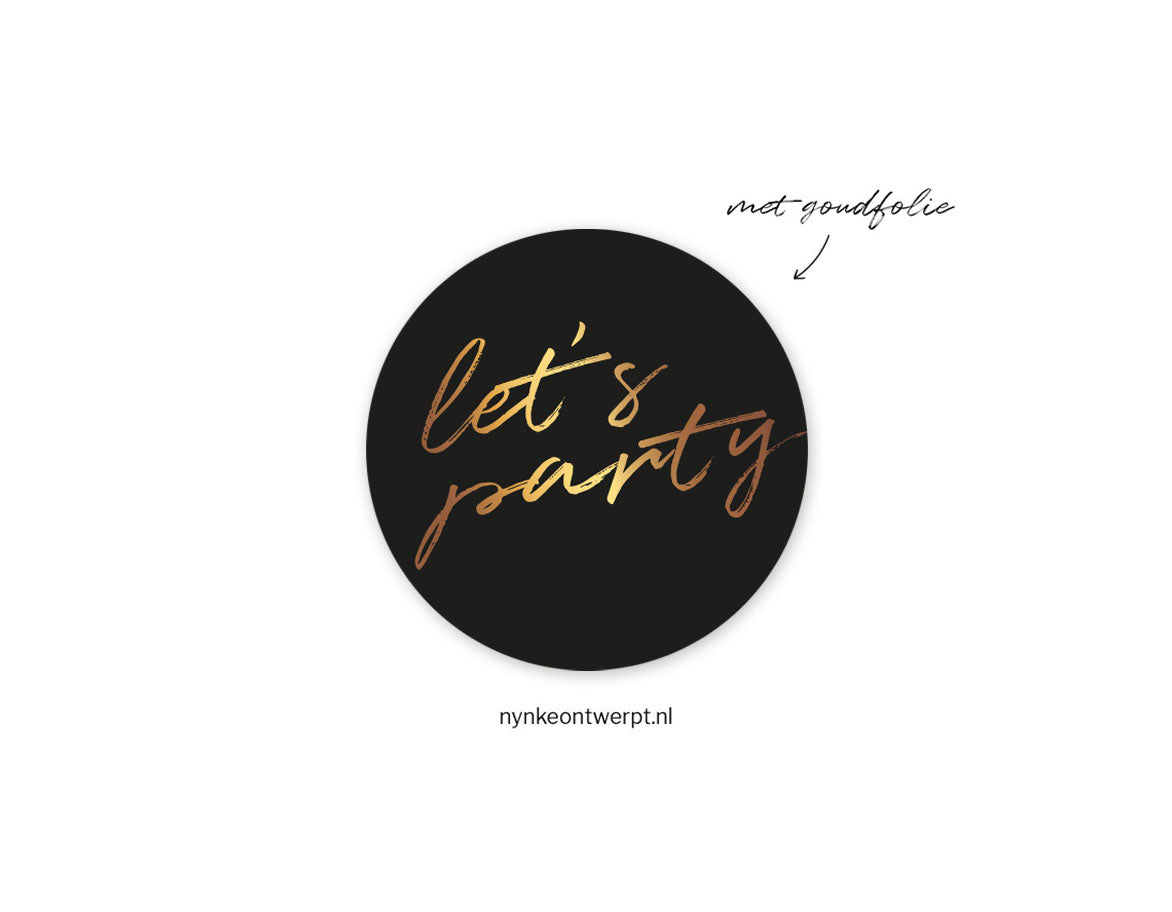 Sticker | Let's party | 10 stuks