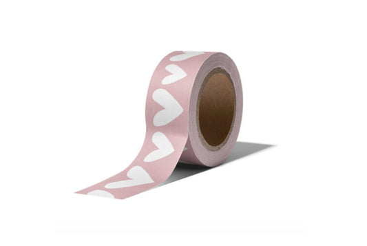 Washi tape | Hartjes roze