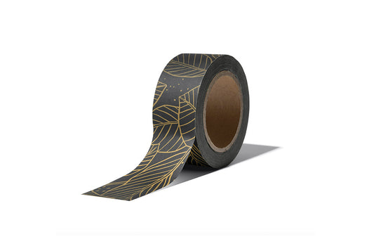 Washi tape | Leaves zwart goud